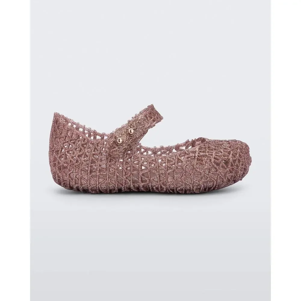 NEW Mini Melissa Rose Glitter Campana Mary Jane Shoes Sandals Toddler Girls 7